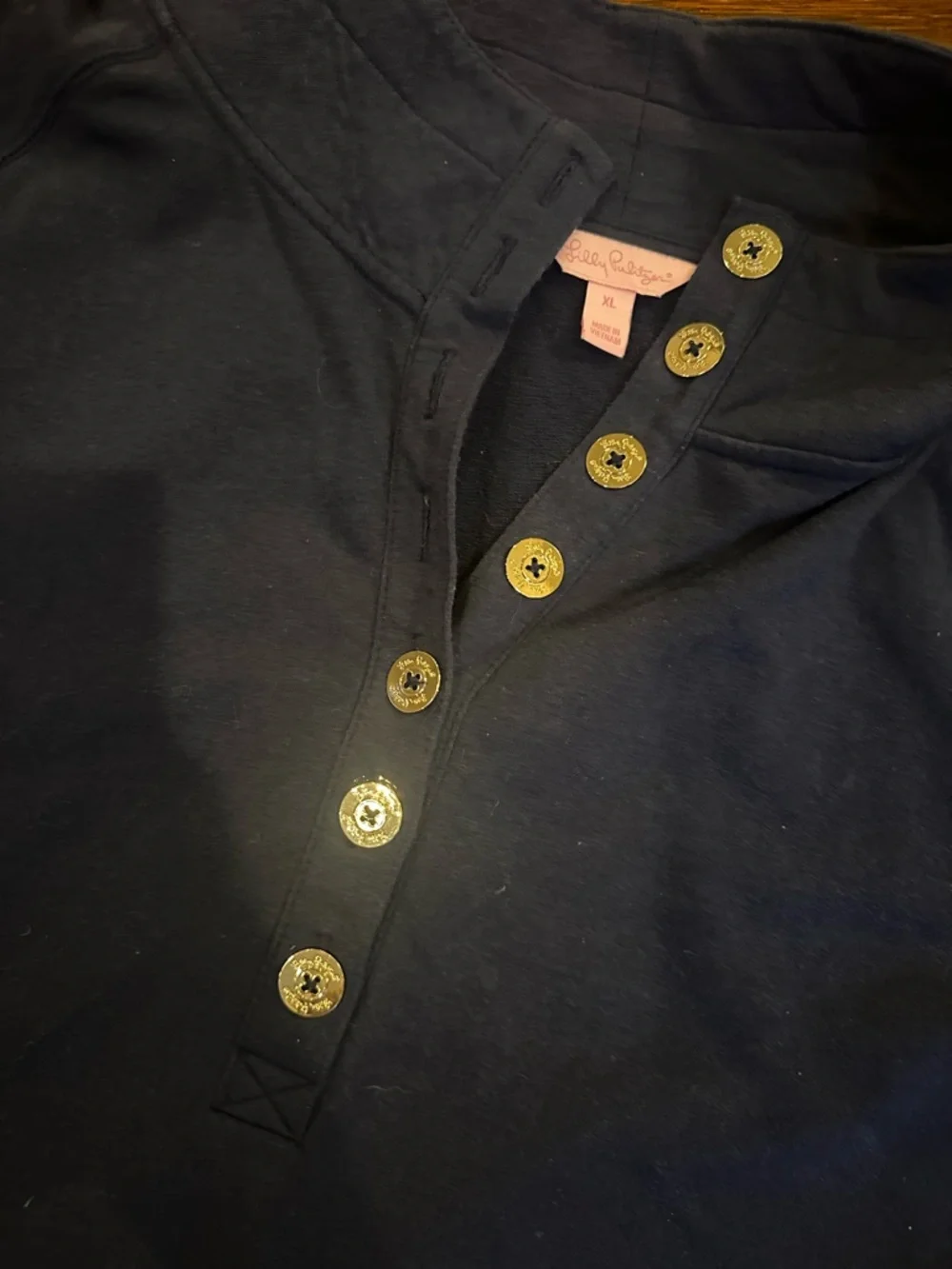 Lilly Pulitzer Navy Blue Popover - Picture 2 of 3